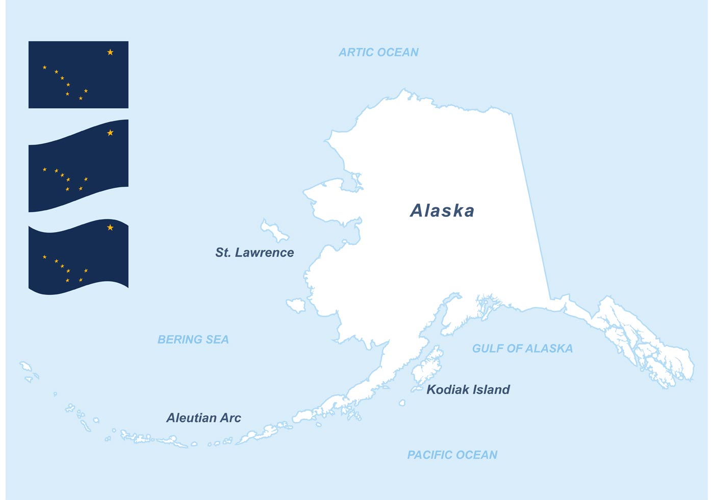 1400x980 Alaska Map Free Vector Art