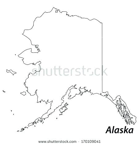 Alaska Map Outline 450x470 Alaska Map Outline