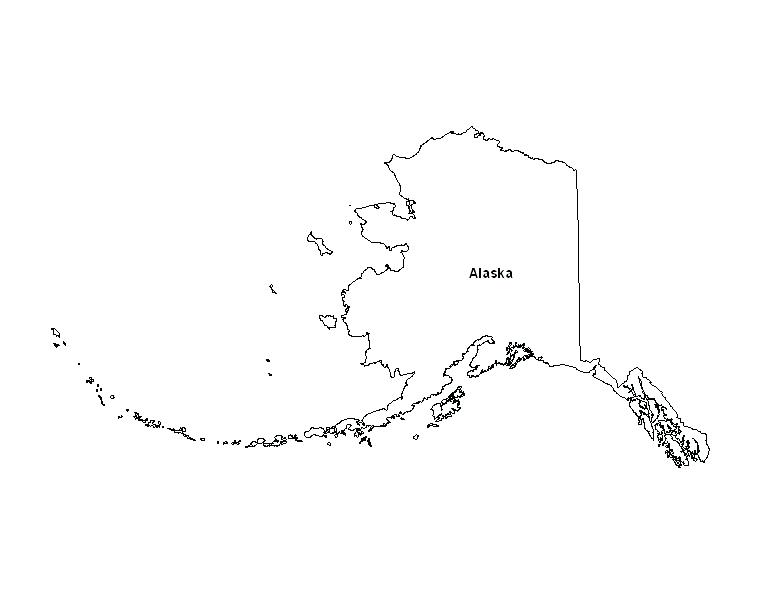 Alaska Outline Map 770x595 Alaska Outline Map