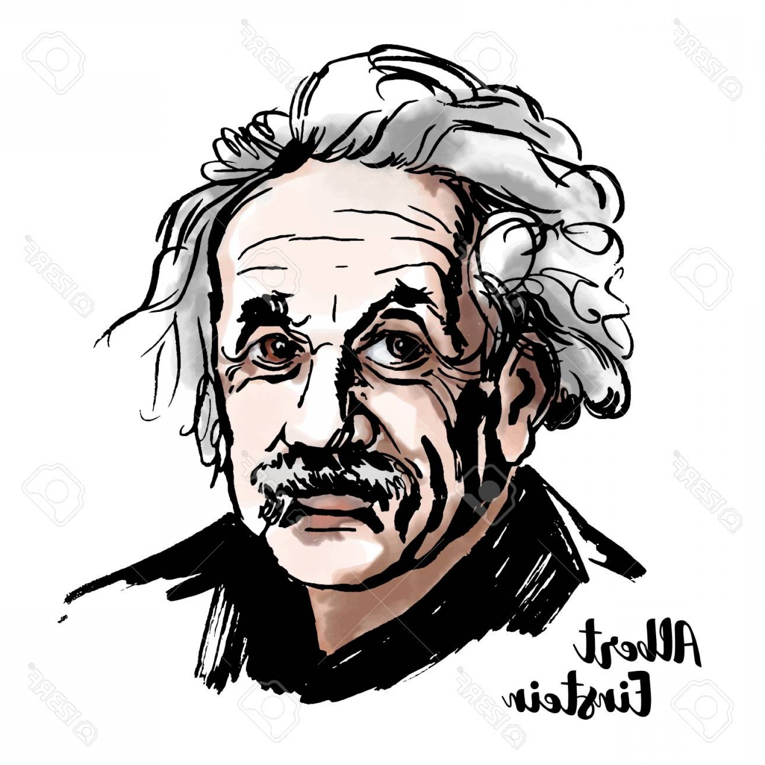Photostock Vector Moscow Russia March Albert Einstein Watercolor 1560x1560 Photostock Vector Moscow Russia March Albert Einstein Watercolor