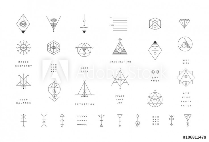 736x498 Set Of Vector Trendy Geometric Icons Alchemy Symbols Collection