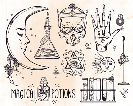 464x371 Set Of Trendy Vector Alchemy Symbols Premium Clipart