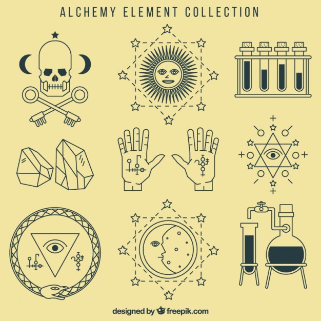 626x626 Alchemy Symbols Collection Vector Free Download