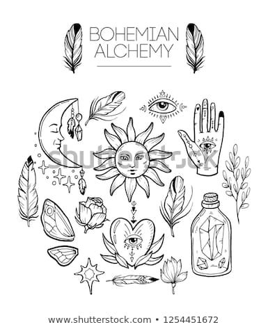 385x470 Boho Chic Alchemy Vector Set Of Hand Drawn Elements Illustration