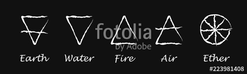 500x150 Ether Air Earth Fire Water Alchemy Vector Icons Vector