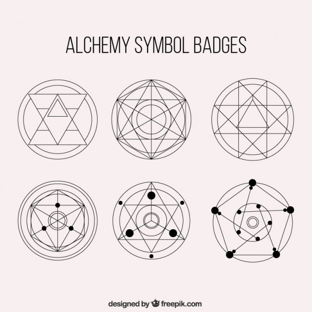 626x626 Geometric Alchemy Badges Vector Premium Download