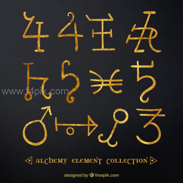626x626 Vector Golden Alchemy Symbol Collection Free Download