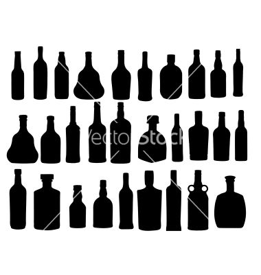 380x400 Silhouette Alcohol Bottle Vector Bartender Artwork Alcohol