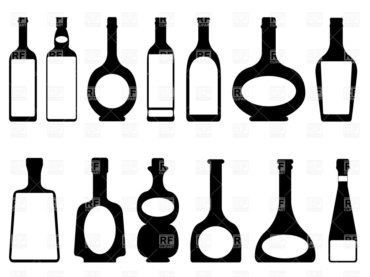 1200x900 Silhouettes Of Bottles Of Alcohol Vector Image Of Silhouettes