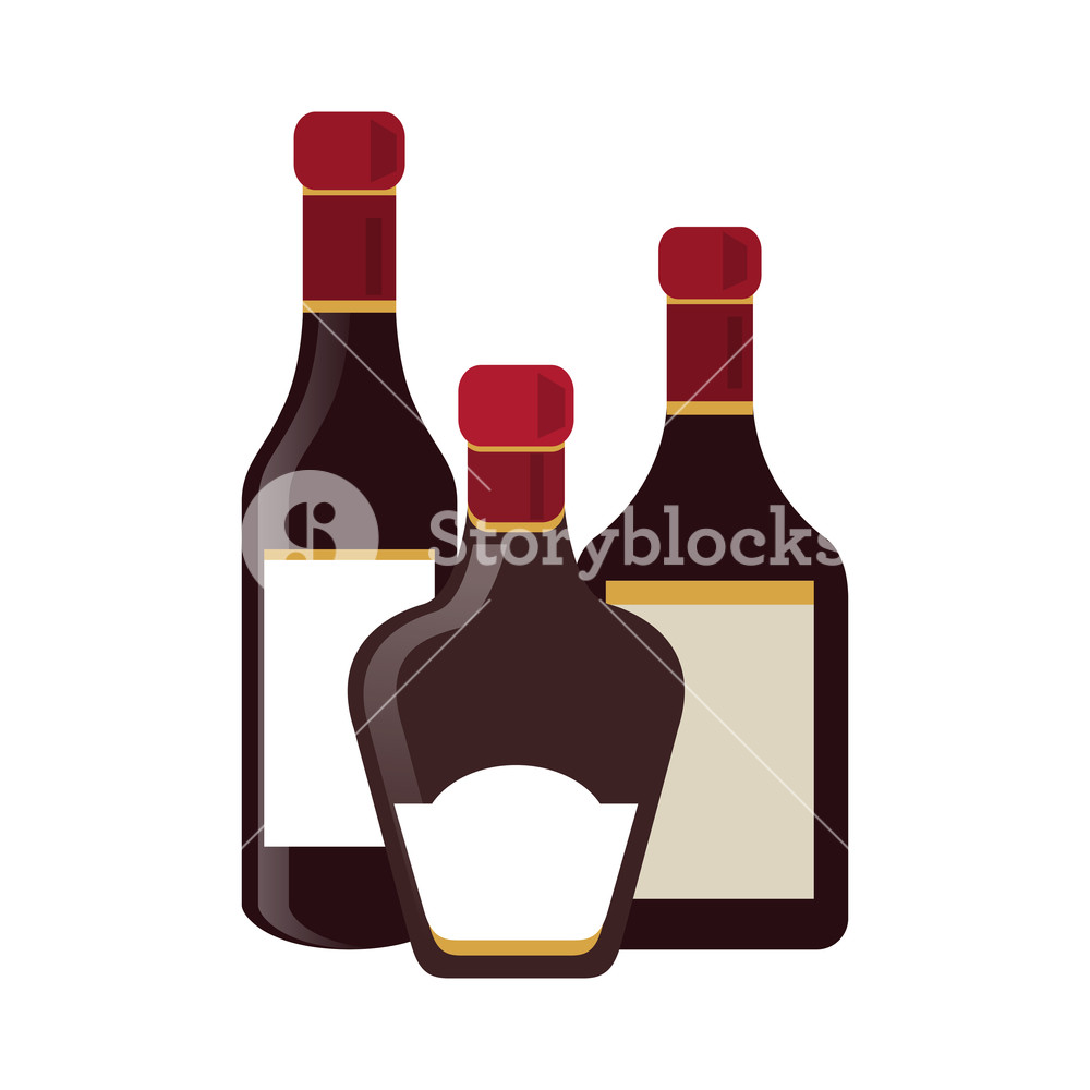 1000x1000 Set Of Alcohol Drink Bottles Vector Illustration Graphic Design