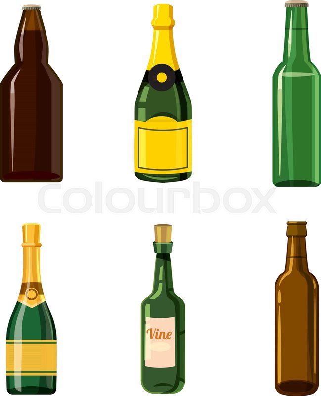 649x800 Alcohol Bottle Icon Set Cartoon Set Stock Vector Colourbox