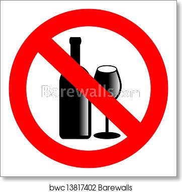 362x382 No Alcohol Vector Sign, Art Print Barewalls Posters Prints