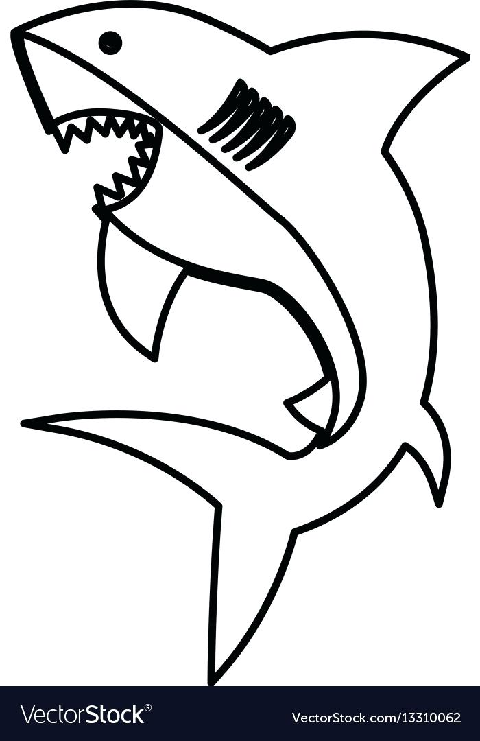 700x1080 Vector Shark Silhouette Alert Icon Image Mascot
