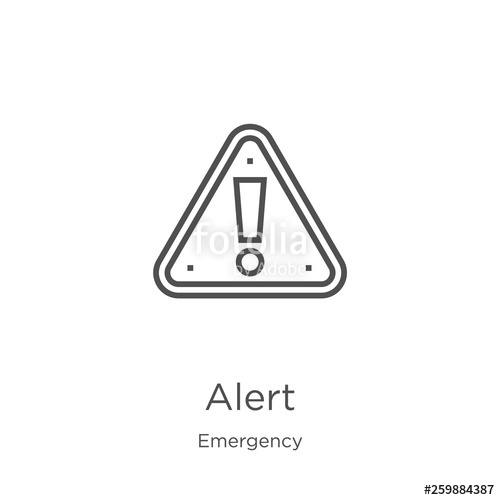 500x500 Alert Icon Vector From Emergency Collection Thin Line Alert