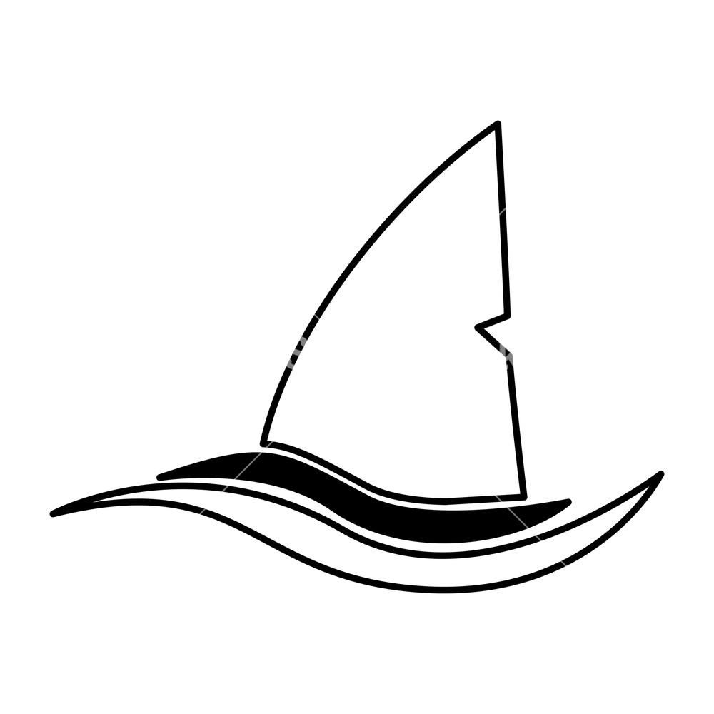 1000x1000 Shark Silhouette Alert Icon Vector Illustration Design Royalty