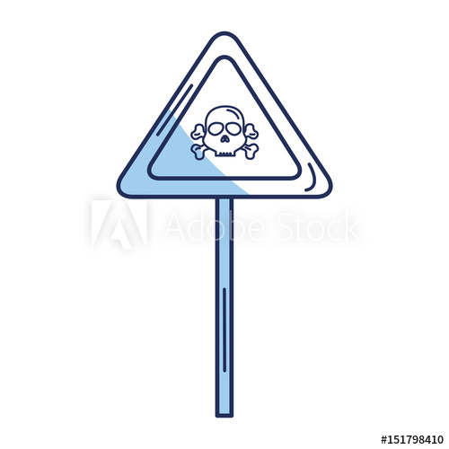 500x500 Sign With Skull Danger Alert Icon Vector Illustration Design