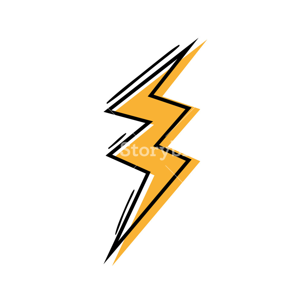 1000x1000 Color Thunder Symbol Icon Warning Alert Vector Illustration