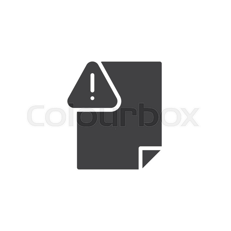 800x800 Page Warning Alert Vector Icon Filled Stock Vector Colourbox