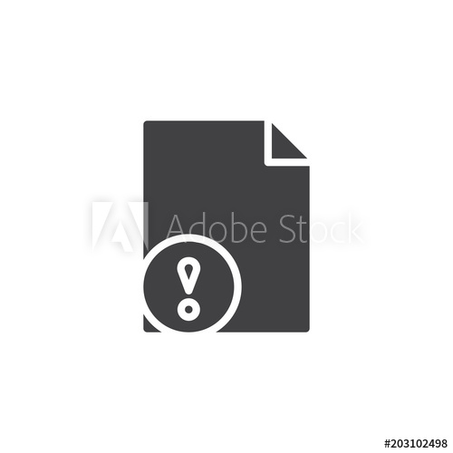 500x500 Page Warning Alert Vector Icon Filled Flat Sign For Mobile