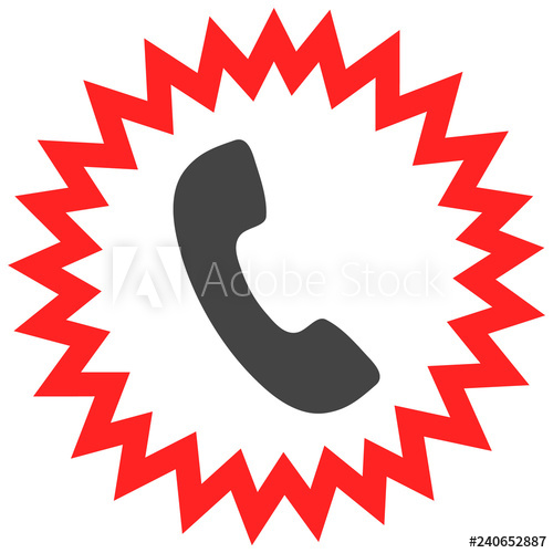 500x500 Telephone Alert Vector Icon On A White Background An Isolated