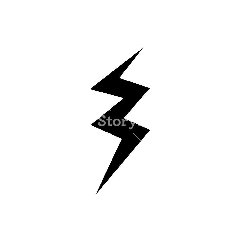 1000x1000 Contour Thunder Symbol Icon Warning Alert Vector Illustration