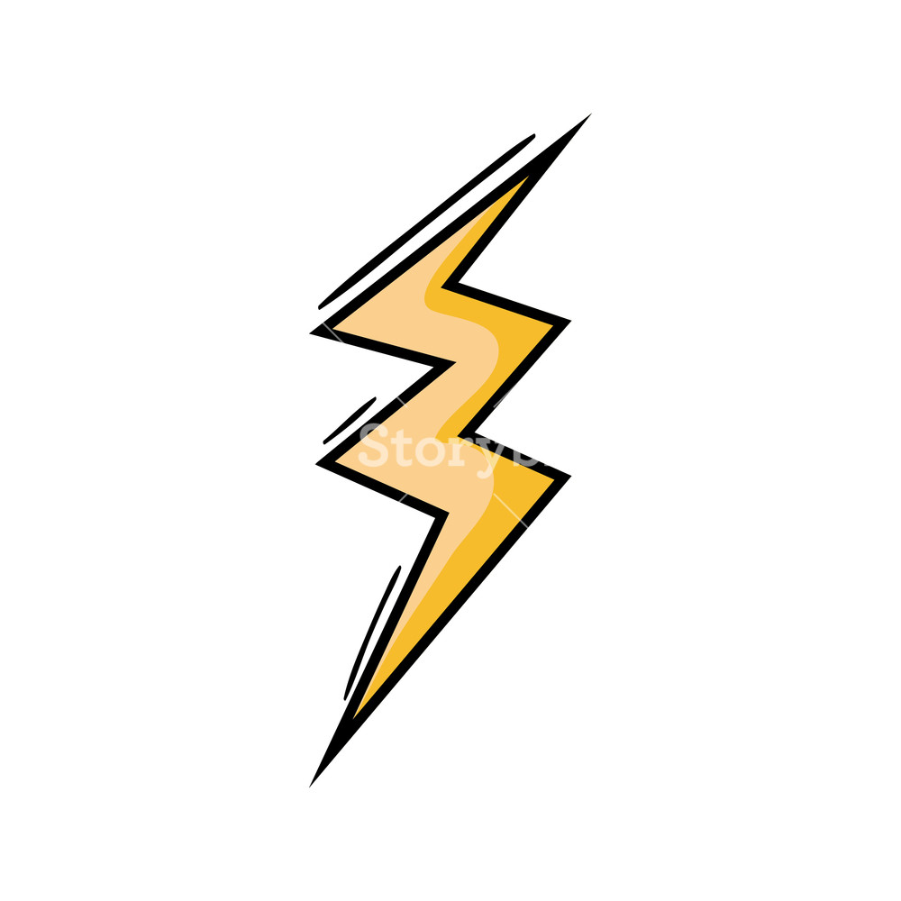 1000x1000 Thunder Symbol Icon Warning Alert Vector Illustration Royalty Free