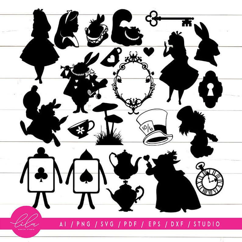 Alice In Wonderland Silhouette Vector at Vectorified.com | Collection ...