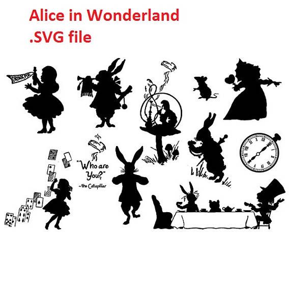 Alice In Wonderland Silhouette Vector at Vectorified.com | Collection ...