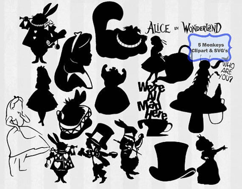 Download Alice In Wonderland Silhouette Vector at Vectorified.com | Collection of Alice In Wonderland ...