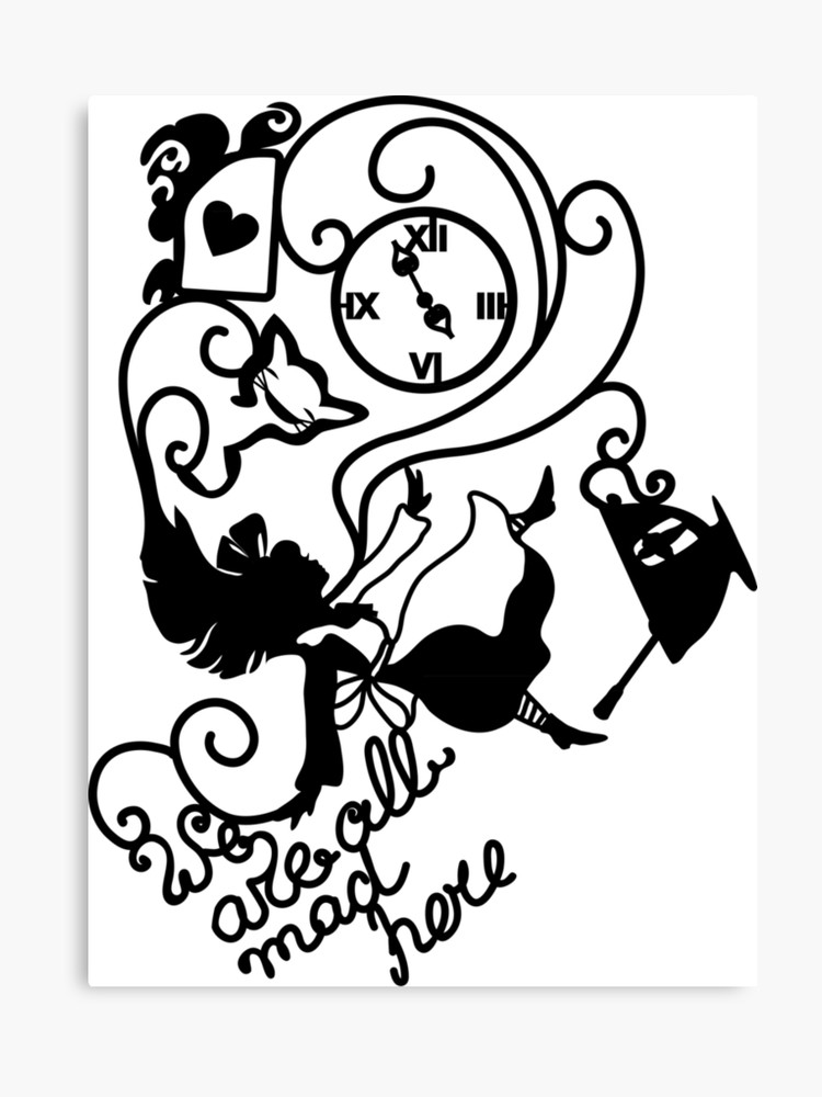 750x1000 Alice In Wonderland Vector Illustration We Are All Mad Here