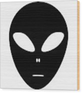 163x186 Alien Face Emoji Vector Wood Print