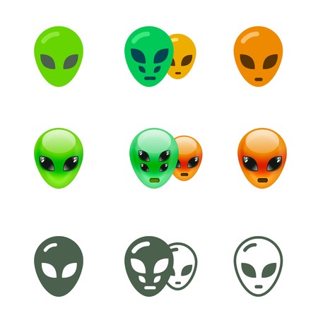 450x450 Alien Smiles Set Alien Emoji In Different Styles Royalty Free