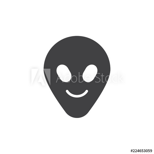500x500 Alien Face Emoticon Vector Icon Filled Flat Sign For Mobile