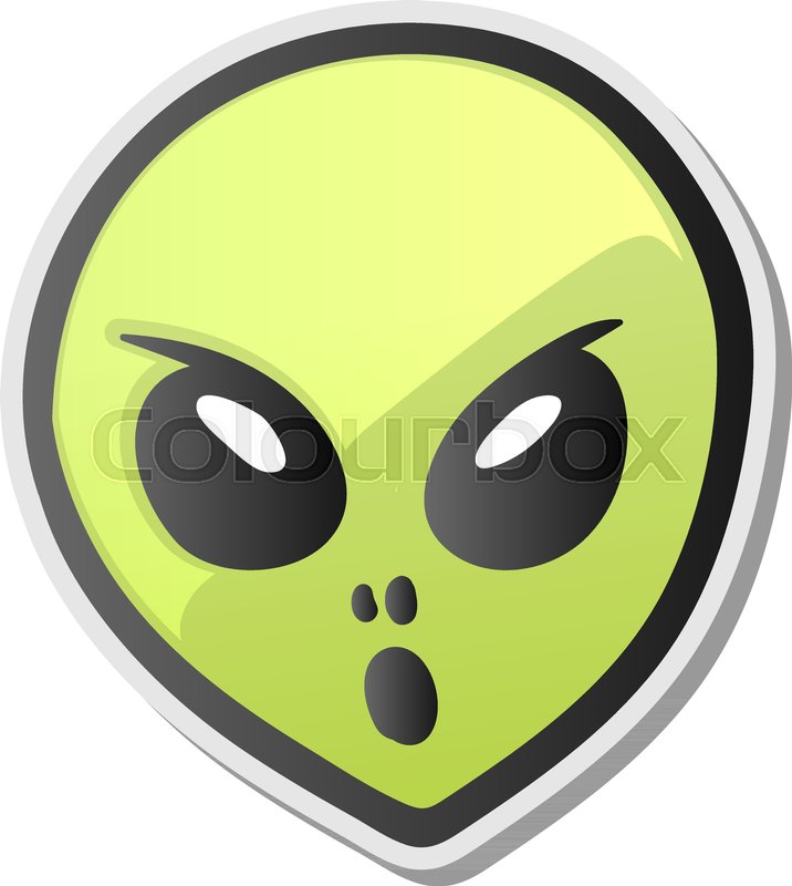716x800 Green Alien Face Emoji Stock Vector Colourbox