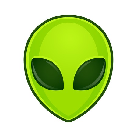 450x450 Green Alien Face Emoji Extraterrestrial Humanoid Head Icon Vector