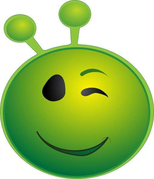 510x593 Green Alien Smiling Winking Emoji Clip Art