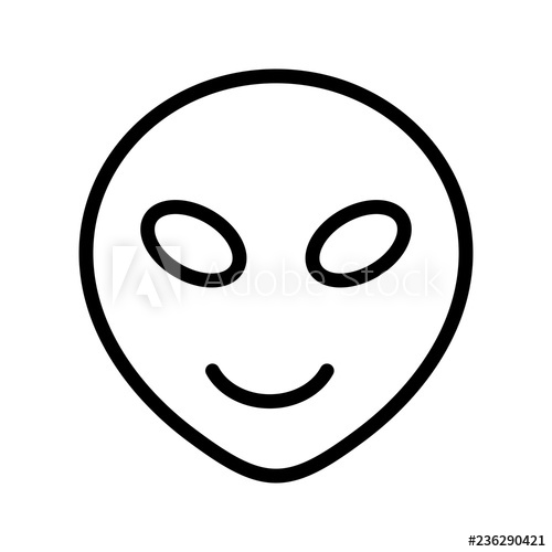 500x500 Alien Emoji Vector Icon