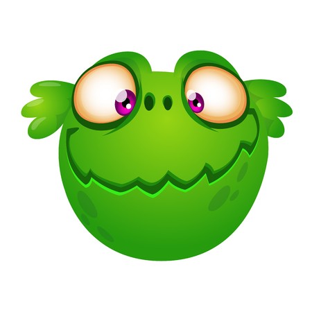 450x450 Cute Cartoon Green Alien Head Vector Illustration For Children