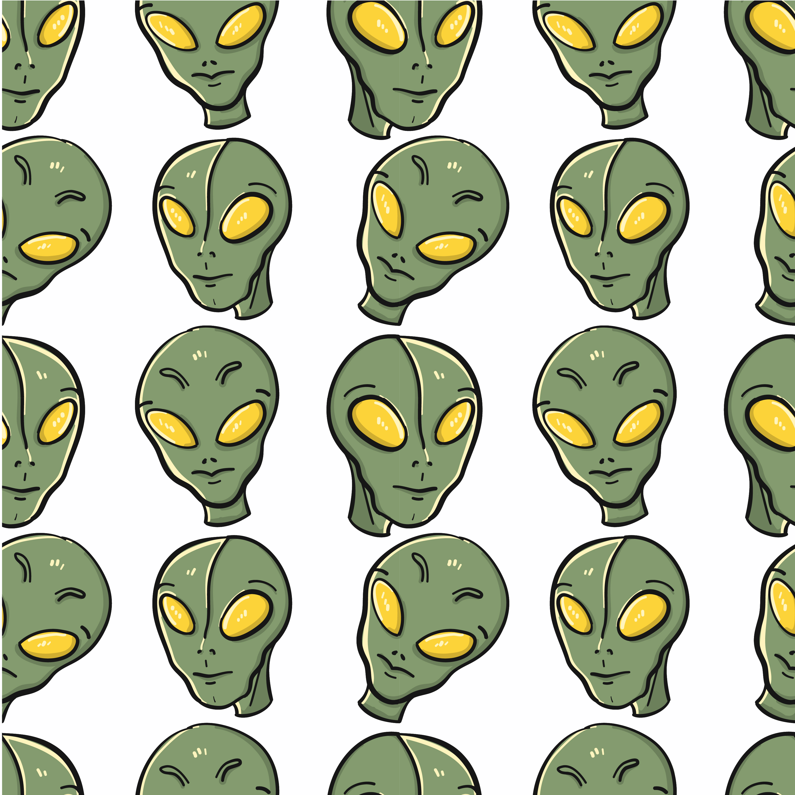 3334x3334 Alien Head Free Vector Art