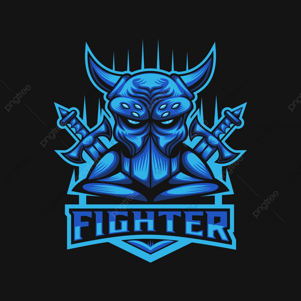 1200x1200 Monster Fighter Club E Sports Logo Vector Illustration, Alien
