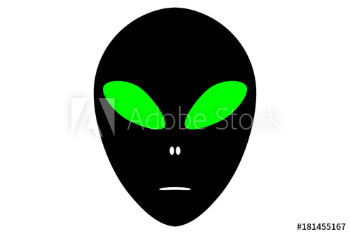 500x334 Alien Face Emoji Humanoid Silhouette Avatar With Green Eyes