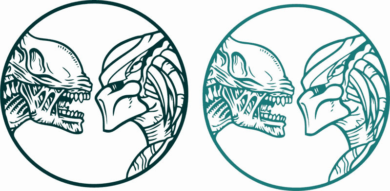 799x393 Alien Vs Predator Sticker Free Vector Cdr Download