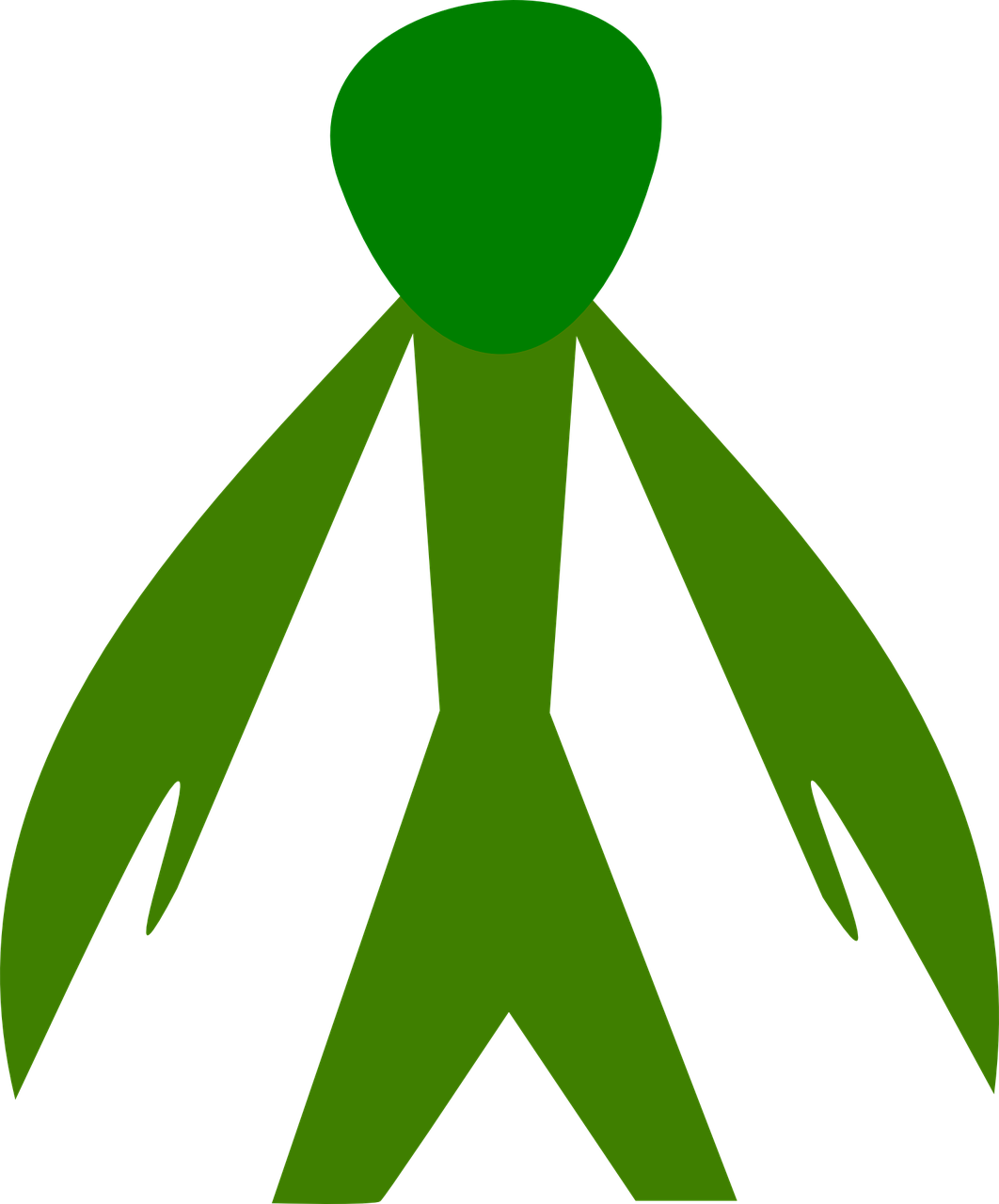 1062x1280 Green,alien,long Arms,silhouette,free Vector Graphics