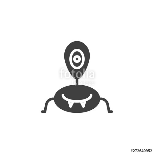 500x500 Monster Alien Vector Icon Ufo Invader Filled Flat Sign For Mobile