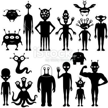 Alien Silhouette Vector at Vectorified.com | Collection of Alien ...