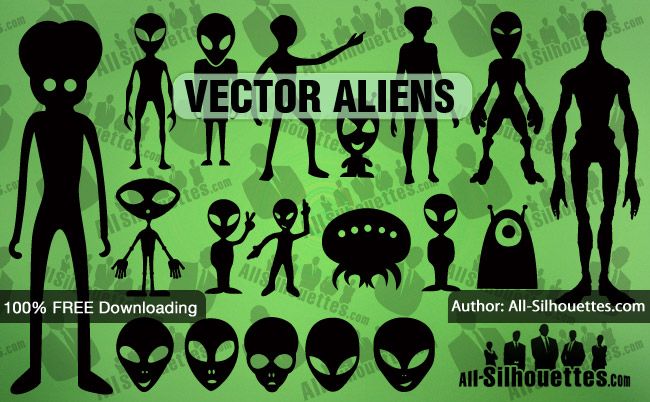 650x402 Vector Aliens Cameo Silhouette Vector, Alien Party, All