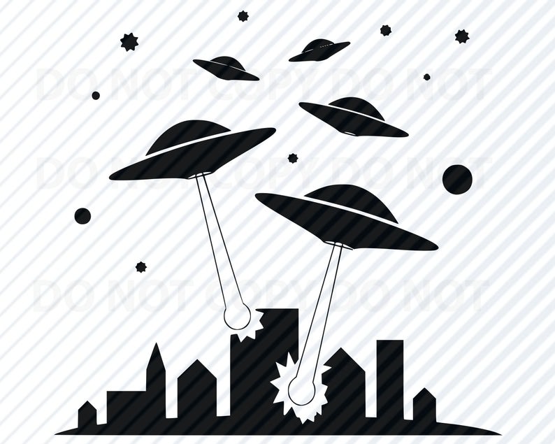 794x635 Alien Invasion Bundle Aliens Vector Images Silhouette Etsy