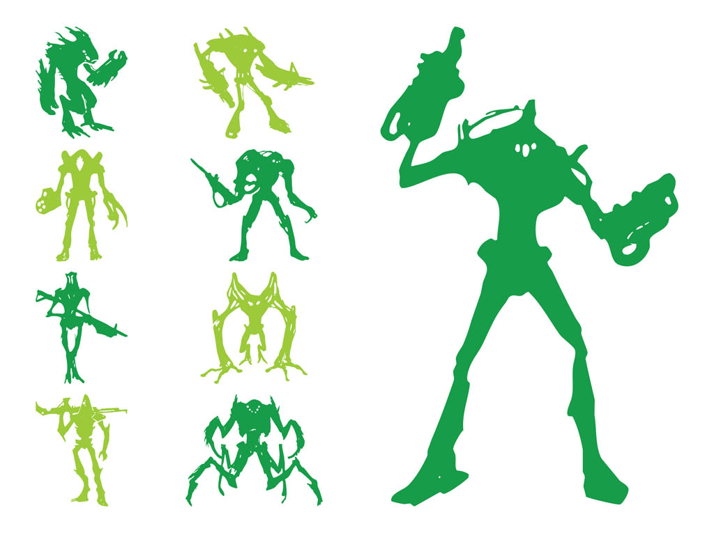 1024x765 Alien Silhouettes Free Vectors Ui Download