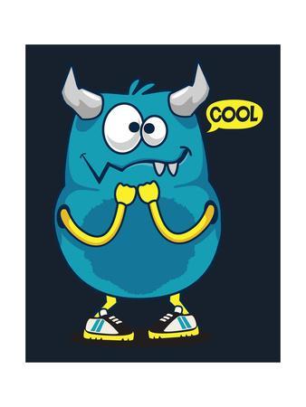 338x450 Cool Monster, Yeti, Alien Vector Design For Kid Tee Shirt Art