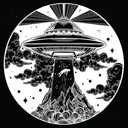 416x416 Alien Spaceship Ufo Vector Art Premium Clipart